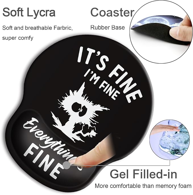 Ergonomic Mouse Pad with Wrist Rest Support,Gel Mouse Pads for Desk | Big Mousepad With Coaster Non-slip & Pain Relief for Computer, Home&Office Desk Decor
