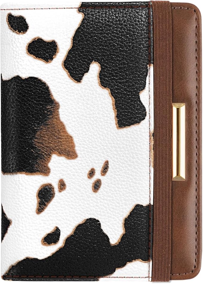 Coco Rossi Passport Holder for Travel Women Slim RFID Passport Cover Wallet | Travel Essentials, Passport Book Holders, Passport Wallet Cover Case, PU Leather, Cute, Thin, Spliced Design, Cow Print