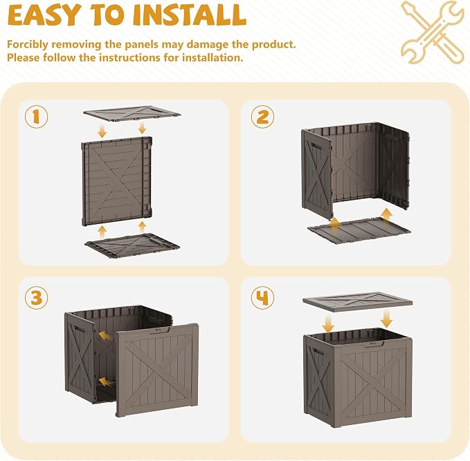 40 Gallon Package Delivery Boxes for Outside, Resin storage box with an X-shaped design, Storage Cabinet for Parcel Shipping & Storage