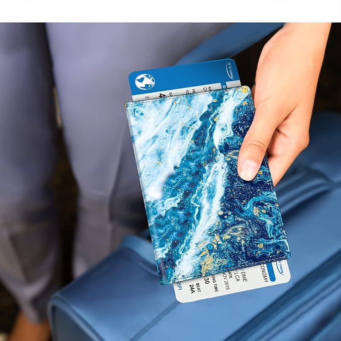 FINTIE Passport Holder, Slim Travel Wallet RFID Blocking Card Case Cover | Passport Cover Protector Essentials with Credit Card Slots, For Women/Men