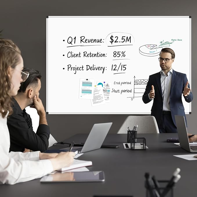 XBoard Magnetic Dry Erase Board 72 x 48 Inches Wall-Mounted, 6'x4' Whiteboard with Marker Tray, Aluminum Frame White Board for School Office and Home