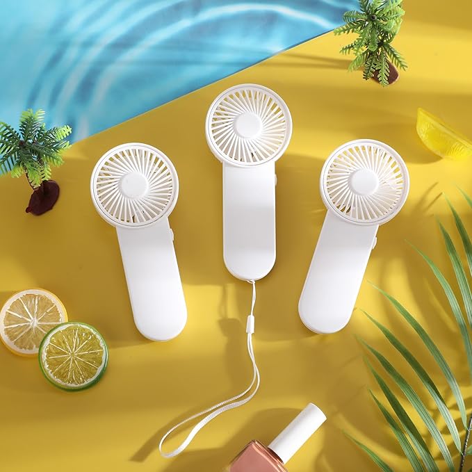 Sumind 36 Pcs Small Personal Portable Fan Mini Handheld Bulk 1 Speed Electric Cute Battery Powered for Neck Lash Makeup Women Men Travel Camping Indoor Outdoor Summer (White)