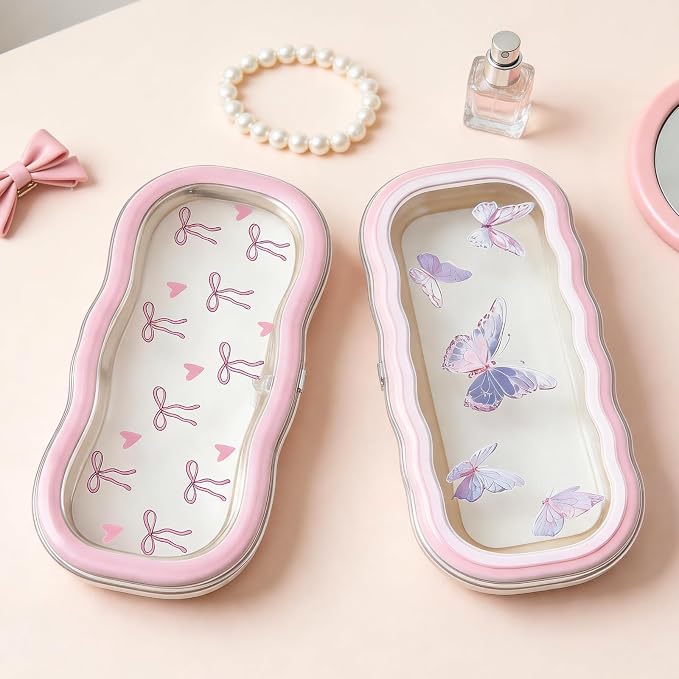 Glasses Case Hard Shell, Clear Eyeglass Case, Cute Holder for Sunglasses and Reading Glasses