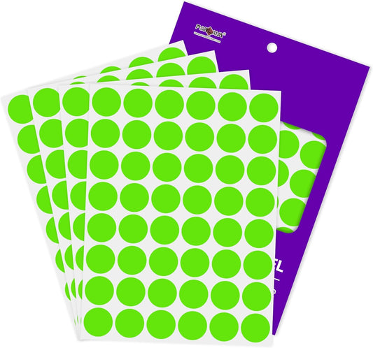 PARLAIM 1 inch Round Light Green Dot Sticker,720PCS Permanent Adhesive Color Code Circle Sticker Labels for Office Classroom Garage Sale
