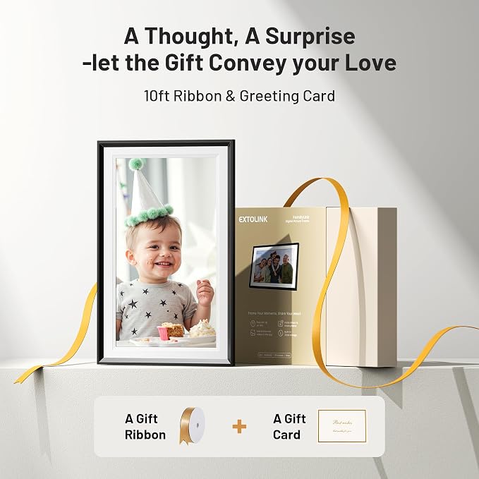 15.6" Smart WiFi Digital Picture Frame with 32GB Storage | Electronic Photo Frame with 1920 x 1800 HD IPS Touch Screen Auto-Rotate for Wall/Tabletop, Gift for Woman,Mom, Dad, Wife