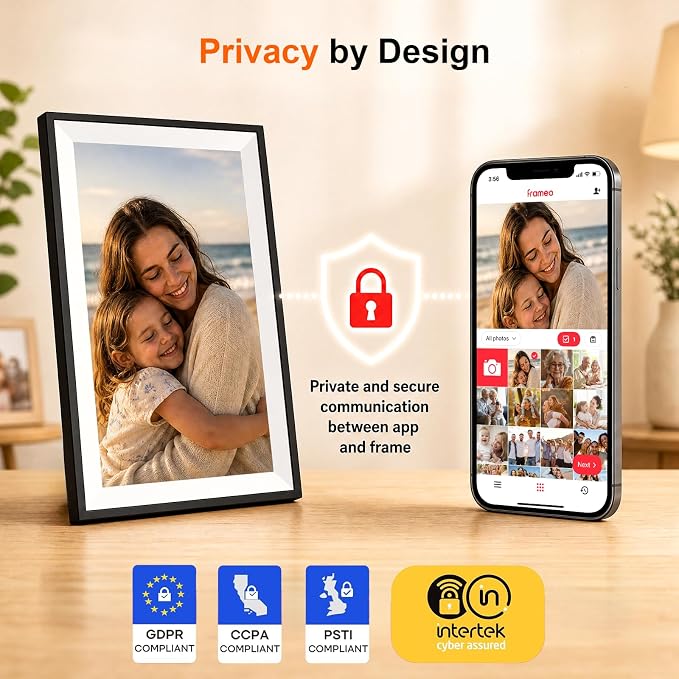 Digital Picture Frame, Frameo 15.6 Inch WiFi Digital Photo Frame, 1920x1080 HD IPS Touch Screen, 32GB Storage, Auto-Rotate, Wall Mountable, Easy Setup to Share Photos/Videos via Frameo App