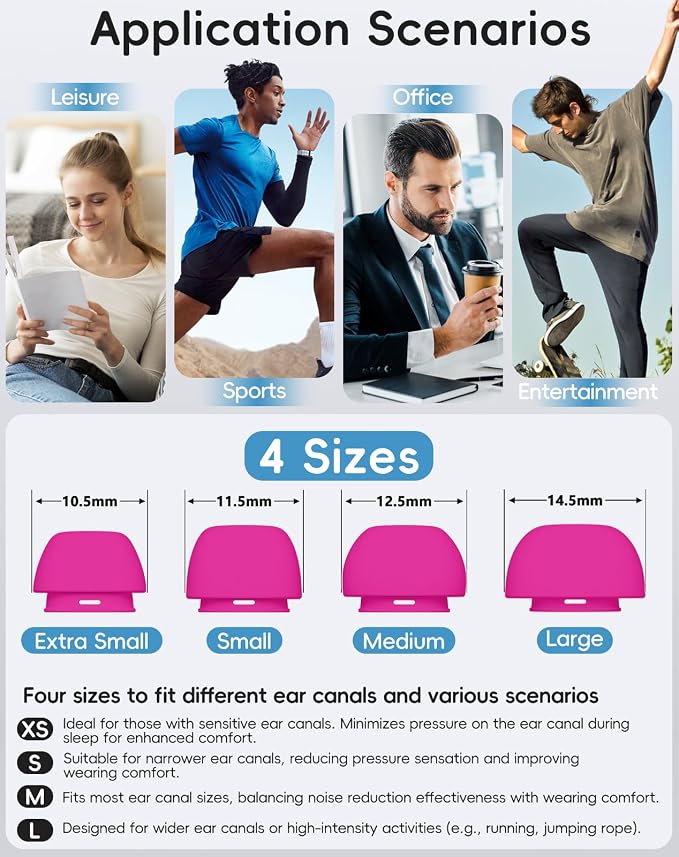 4 Pairs Replacement Ear Tips for AirPods Pro 1st /2nd (Rose red) | with Noise Reduction Hole,Built-in dust Guard Screen Silicone Ear Tips with Cleaning Pen