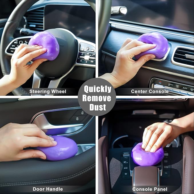 TICARVE 2Pack Cleaning Gel for Car Putty Car Vent Cleaner Cleaning Putty Gel Auto Tools Car Interior Cleaner Dust Mud for Cars and Keyboard Cleaner Slime Purple (320g/11.2oz) | Car Interior Cleaner Dust Mud For Cars Detailing Tools Cleaner Slime Keyboa...