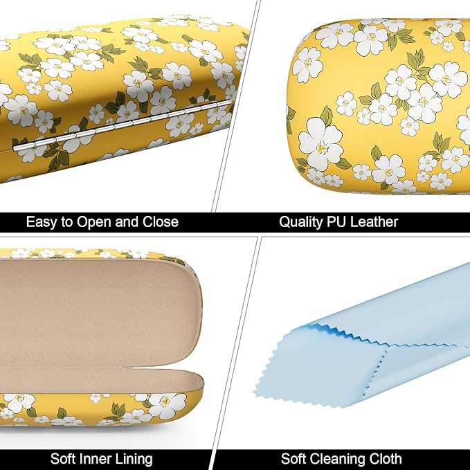 Eyeglasses Case, Hard Shell Protective Case for Glasses, Unisex for Women Men