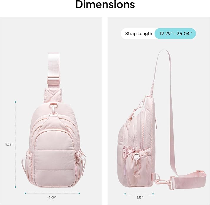 TOPEAST Sling Bag for Women, Anti-Theft Crossbody Bag with RFID Blocking & Small Water Bottle Holder for Travel