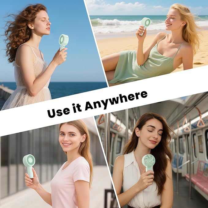 HandFan Handheld Mini Fan, Next Generation Small Fans Portable [8.5H Runtime] with Powerful High Speed Turbo Motor, USB Rechargeable, Pocket Design for Travel/Summer/Concerts/Lash, Gifts for Women