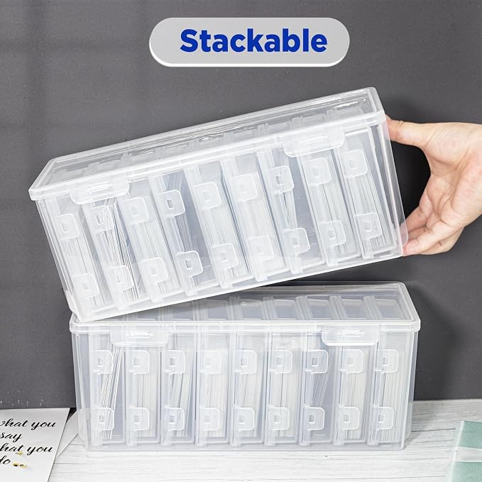 10 PCS Trading Card Storage Box Set, Plastic Top loaders Storage Box, Fit for Standard Card, Top Loaders and Magnetic Card Holders