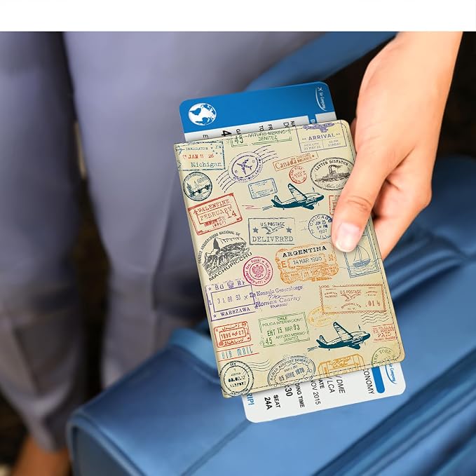 FINTIE Passport Holder, Slim Travel Wallet RFID Blocking Card Case Cover | Passport Cover Protector Essentials with Credit Card Slots, For Women/Men