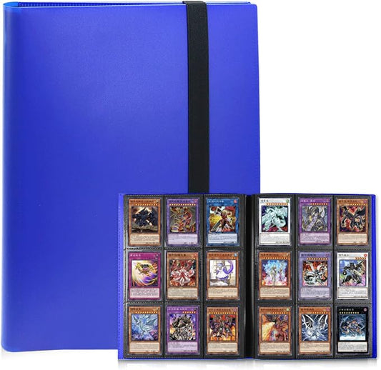 Trading Card Binder 9 Pocket, 360 Card Waterproof Folder with Side Loading Sleeves, Sturdy Card Collection Album for MTG, TCG, Game Cards & Sports Cards (1, Dark Blue)
