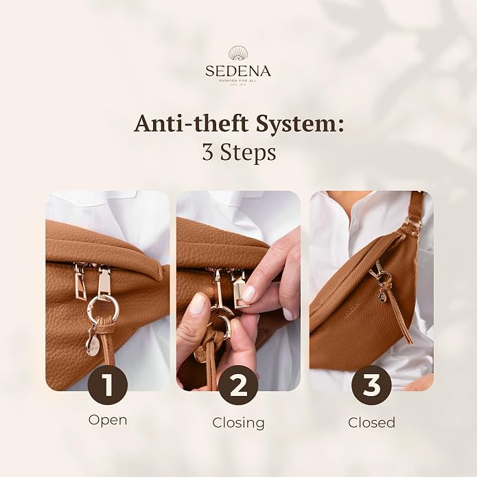 Anti Pickpocket Bag - RFID Crossbody Bag for Travel, Adjustable Strap Multiple Compartments Anti Theft Crossbody Bags for Women Vegan Travel Size Essentials Crossbody Bags for Women Large Size