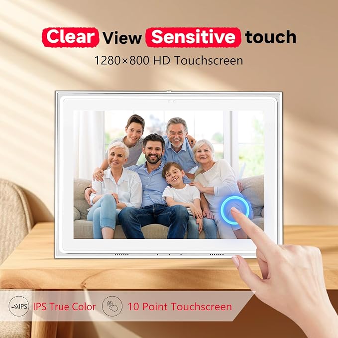 10.1 Inch FRAMEO Digital Photo Frame WiFi 32GB 800 * 1280 IPS Touch Screen Digital Picture Frame Easy Setup Share Photo or Video via Frameo APP