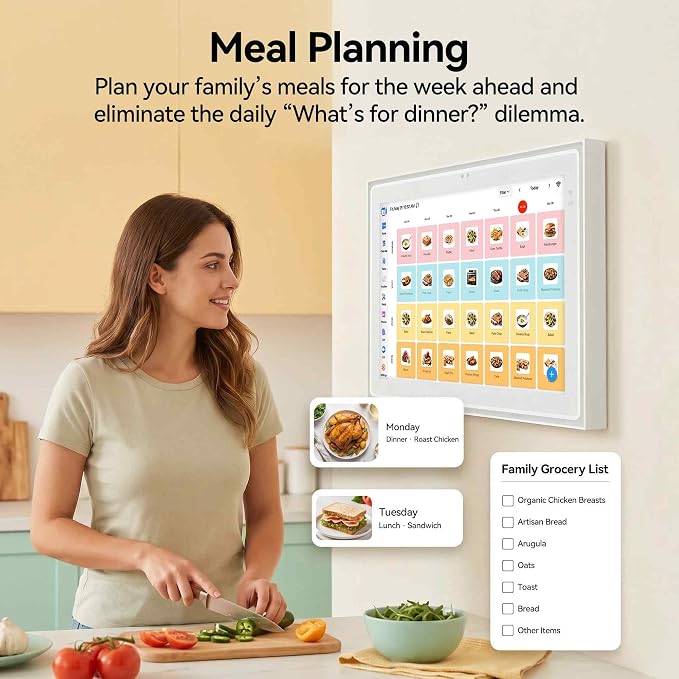 12.3" AI Digital Calendar, Smart Family Calendar Wall Touch Screen, Auto Sync with Google, iCloud & Outlook, Digital Wall Planner, Voice & Video Calling, Shared Tasks & Lists, Weather & Photo Frame