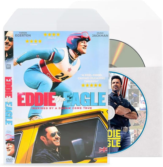 Tarifold Double DVD Storage Sleeves with Felt, Holds 2 Discs, 50 Pack | Holds 2 DVDs, cover art and booklet, protective felt insert, secure closing flap, durable polypropylene, 50 pack