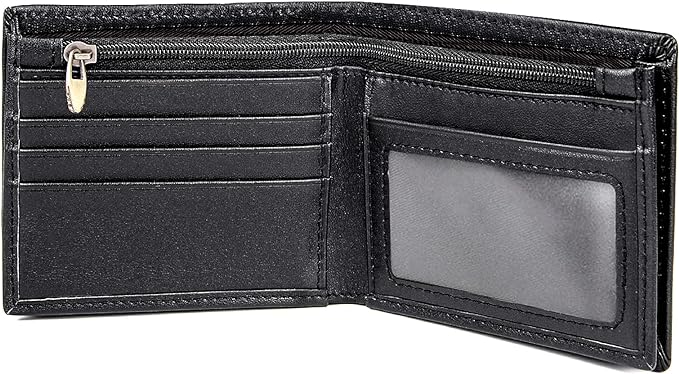 Polare Men's RFID Blocking Cowboy Genuine Natural Crazy Horse Leather Bifold Wallet