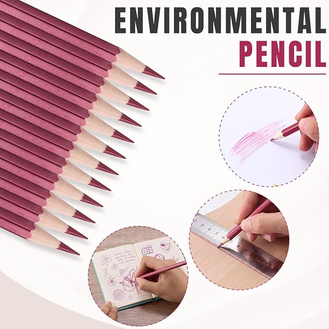 Gersoniel 24 Pack Red Welders Pencil, Metallic Marking Pencil | Fits Welding, Construction, and Carpentry Workers. Writes on Metal, Wood and Stone, Teacher Water Soluble Marking Tools, 6.9"