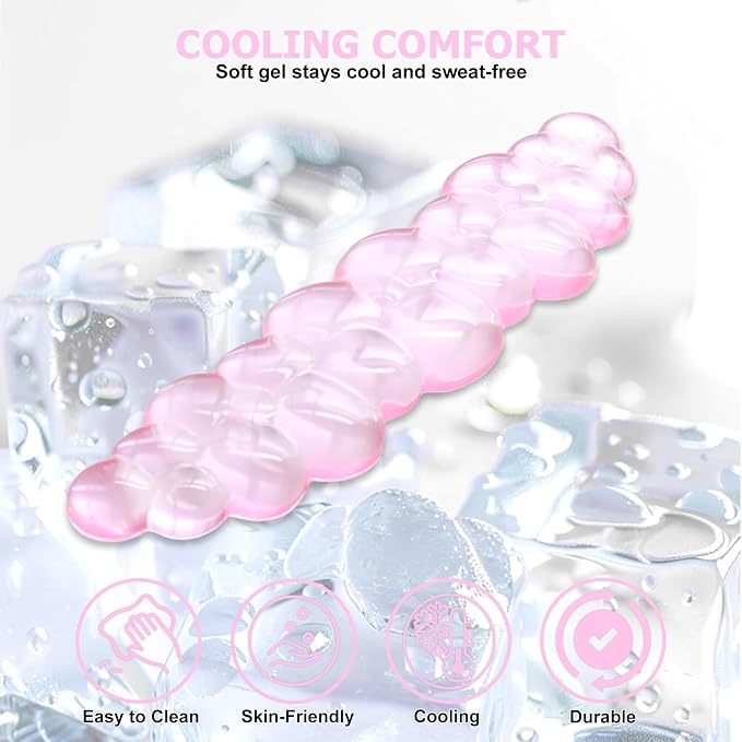 Gel Cloud Wrist Rest Keyboard, Cute Wrist Rest for Computer Keyboard, Pink | Ergonomic Keyboard Wrist Rest and Soft Mouse Wrist Rest for Typing Pain Relief, Suitable for Office, Home, Computer, Gaming