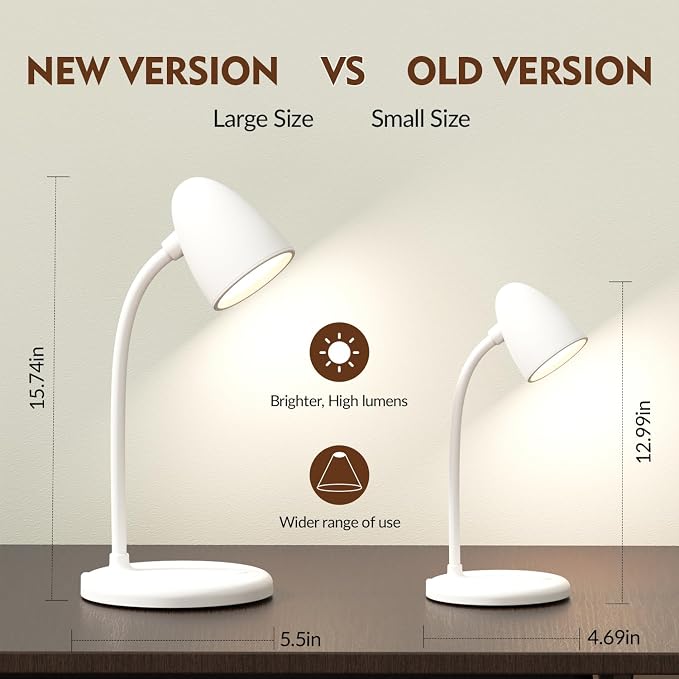 New LED Desk Lamp for Home Office,3 Colors Dimmable Table Lamp | Dimmable Reading Light Compact design fits well on desks and bedside tables,for College Dorm Room,Bedroom Desk Light