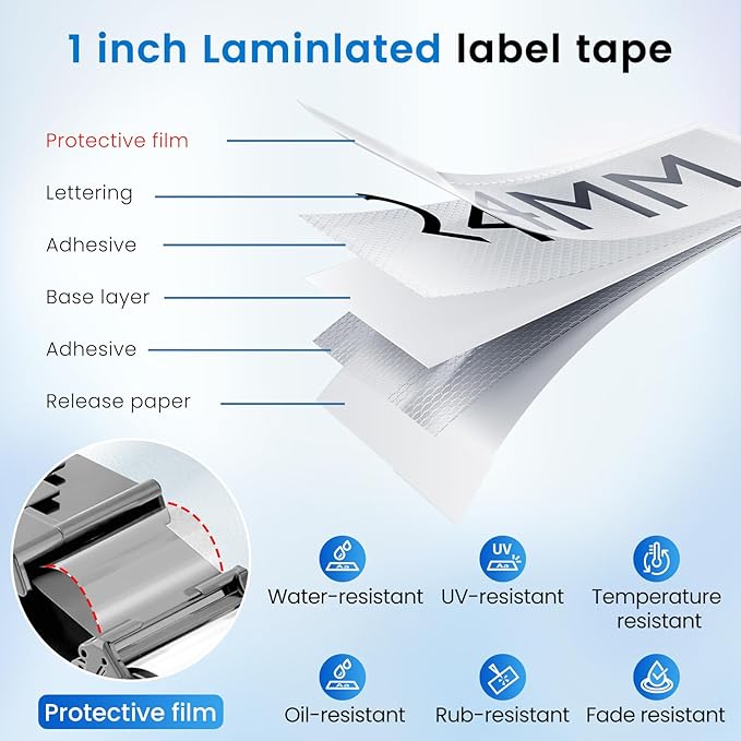 12 Pack Boxed Set TZe-251 Compatible with Brother P Touch 24mm 0.94” TZ Tape, for PT P710BT PTP750W, 1” Laminated White Label Maker Tape Tze251
