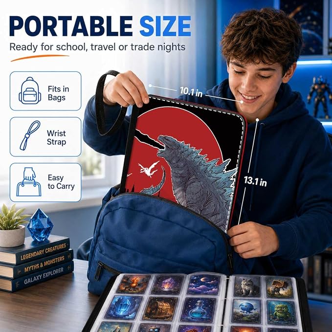 1008 Card Binder 9 Pocket, 3-Ring Trading Card Binder with 56 Page Removable Sleeves, High Storage Waterproof Trading Card Holder Collection Card Album Organizer Case for TCG Cards - Bird