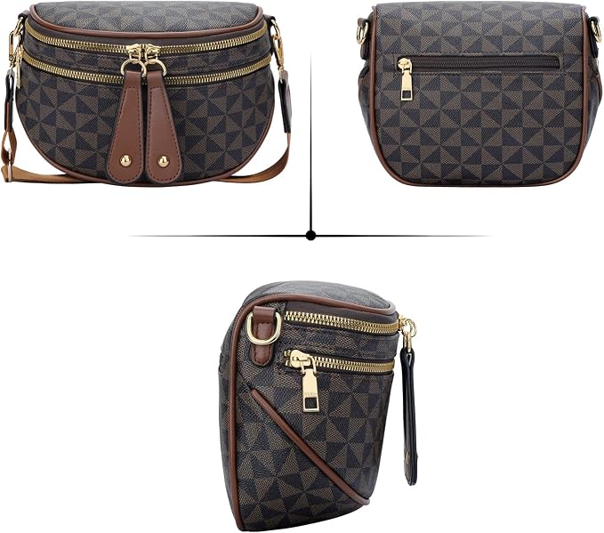 KKXIU Crossbody Bags for Women Vegan Leather Travel Bum Bag | Trendy Fanny Waist Pack | Shoulder Purse with Adjustable Strap