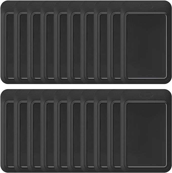 Uniclife 20 Pack Sliding ID Badge Holder Hard Black Vertical Plastic Card Case Protector Pouch with Clear Window for Office School ID Credit Cards Proximity Key Cards Driver’s Licenses and Passes