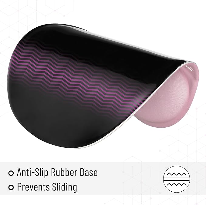 Mr. Pen- Ergonomic Mouse Pad with Wrist Rest | Blush Pink Breathable Fabric with Memory Foam Cushion, Non-Slip Rubber Base, Gel Mouse Pad with Wrist Support