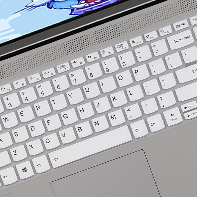 Keyboard Cover Skin for Lenovo Ideapad 5 15IIL05 15.6" /Ideapad Flex 5 15IIL05 /Ideapad Slim 7 15 15.6" |New Lenovo Flex 5 15 15.6 US Layout Keyboard Protective Cover Skin -White