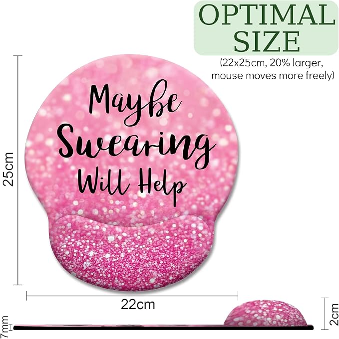 LIMKRIAN Pink Ergonomic Mouse Pad with Wrist Rest, Cute Mousepad for Women | Comfort Gel Wrist Support, Non-Slip PU Base, Smooth Surface, Mouse Pads for Desk Computer Office Supplies Desk Accessories