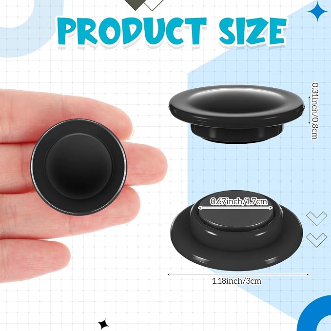 Outus 45 Pcs Black Round Whiteboard Magnets 3 cm Refrigerator Magnets Back to School Dry Board Mini Fridge Teacher Supplies for Home Offices School Class