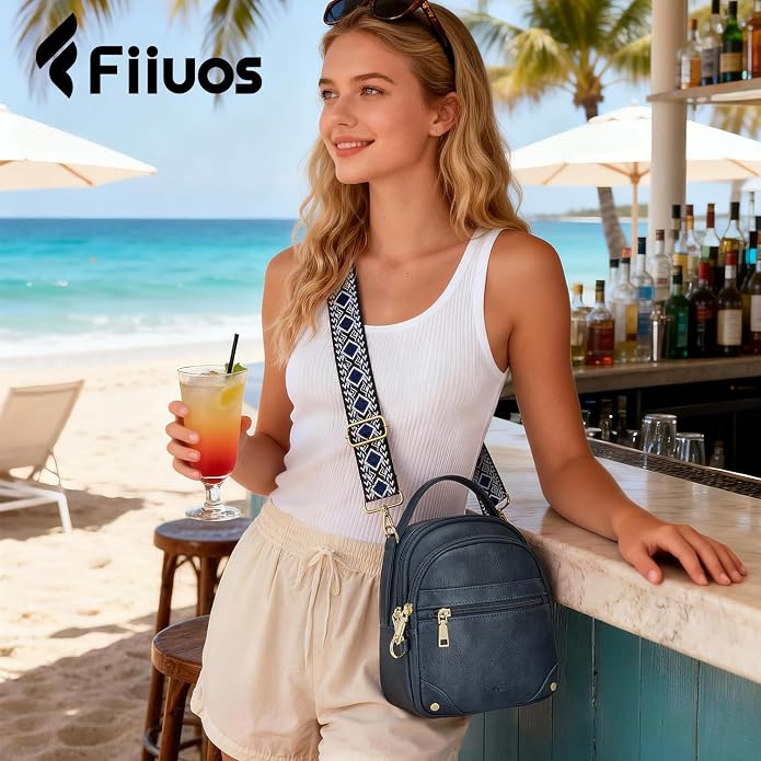 Anti Theft Crossbody Bag for Women RFID Small Purse Travel | Secure Crossbody Phone Purse with Handle, 5 RFID Slots, 7-Pocket Fits 7.9" Tablet, Adjustable Strap, Hands-Free Everyday