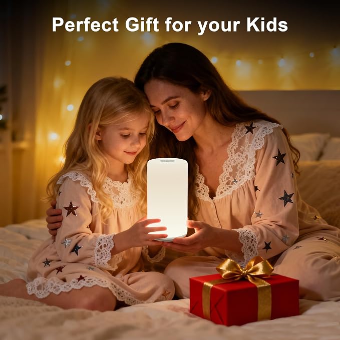 Touch Bedside Table Lamp, [RGB Mode] 3 Way Dimmable Warm White Lights for Bedroom, Multi-Color Smart Nightstand Lamp Desktop LED Lamp for Living Room Home Gifts
