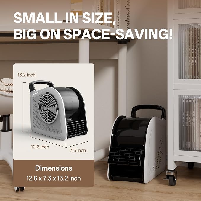 High Velocity Blower Floor Fan,355 CFM Air Mover Fan for Job Site and Home, Floor Drying Fan for Cooling and Ventilating, White