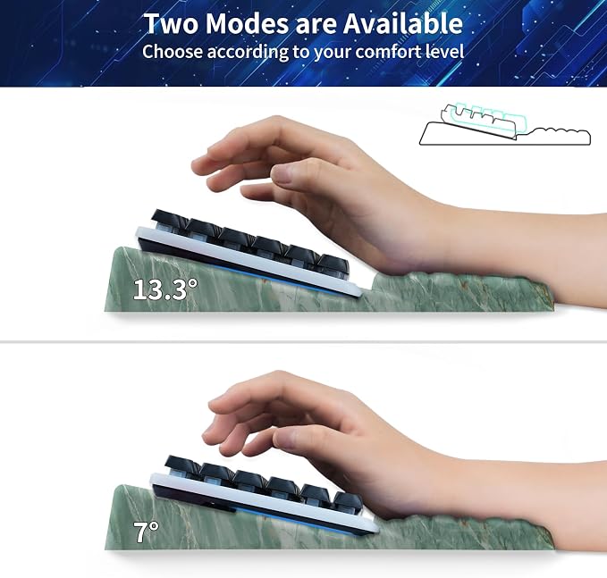 Keyboard Stand for Desktop, Keyboards Wrist Rest, Ergonomic Keyboards Holder for Easy Typing Working, Wrist pad for Keyboards with Comfortable Wrist Rest for Keyboard Marble Green