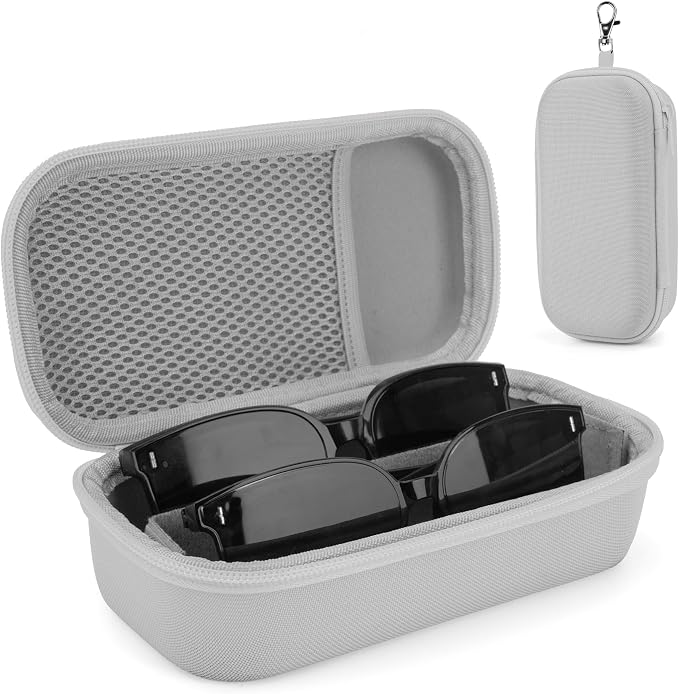 Double Eyeglasses Case, Hard Shell Dual Glasses Case Travel Sunglasses Organizer for Men Women