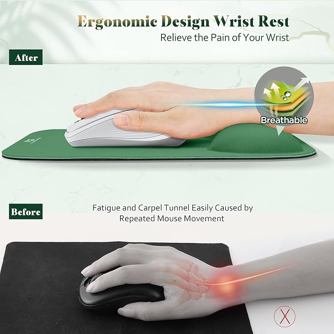 Gimars Large Smooth Superfine Fibre Memory Foam Ergonomic Mouse Pad Wrist Rest Support - Mousepad with Nonslip Base for Laptop, Computer, Gaming & Office，Red Camouflage