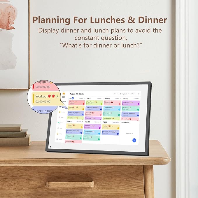10.1 inch Digital Calendar & Chore Chart,Smart Touchscreen Interactive Display for Family Schedules, Digital Photo Frame Functon, Great for Organizing Your 2026 Calendar