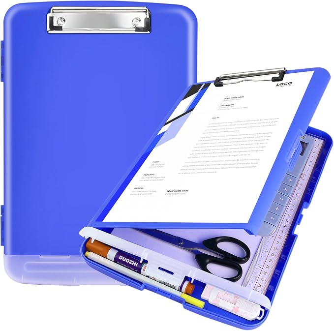 Clipboard with Storage Heavy Duty,Clip Boards 8.5x11 with Pen Holder,High Capacity Nursing Clipboard Case,Side Opening,A4 Letter Size for Office,School and Home,Dark Blue