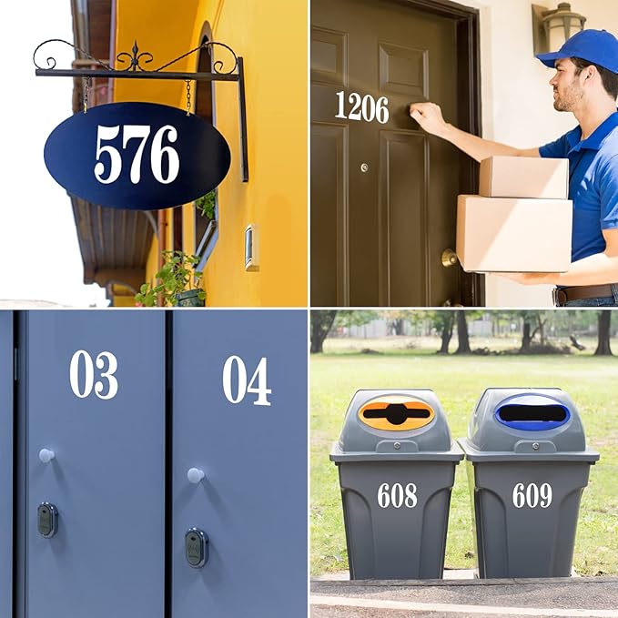 Kattykitty White Mailbox Numbers for outside, Vinyl Waterproof Mailbox Number Stickers, Address Numbers for House, House Numbers for Outside(4 inch, 5 sets)