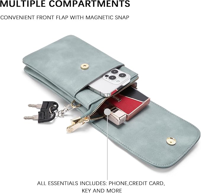 BOSTANTEN Small Crossbody Bag for Women Designer Cell Phone Purse | Vegan Leather, Multiple Pockets, Card Slots, Compact Size for Phone, Cards and Keys, Daily Travel Shopping Use