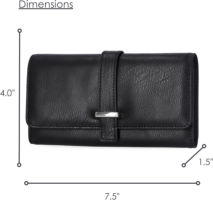 Mundi File Master Womens RFID Blocking Wallet Clutch Organizer With Change Pocket