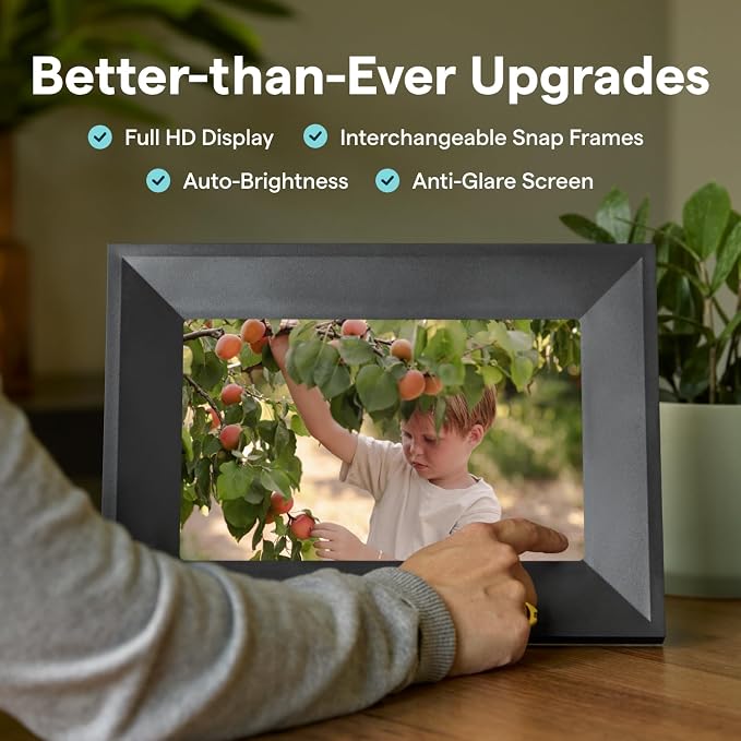 Skylight Digital Picture Frame 2 – 10" Full HD Wi-Fi Touch Screen, 16GB Digital Photo Frame, Load Photos & Videos Directly from Phone, Anti-Glare – Ideal for Personalized Gifting, Black