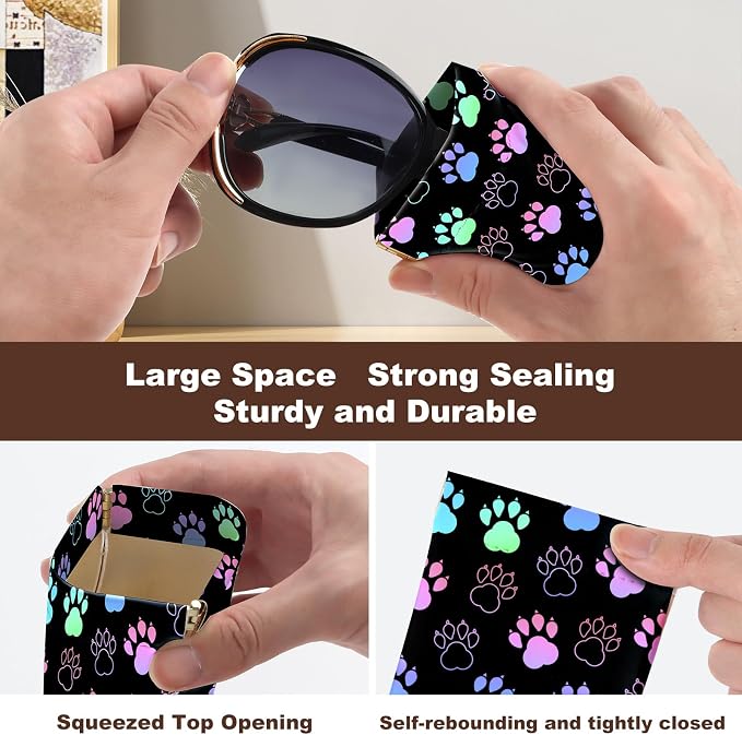 Anikathy 2Pcs Sunglass Eyeglass Glasses Case Soft PU Leather with Cleaning Cloth Cute Glasses Pouch Bag for Men Women Girs