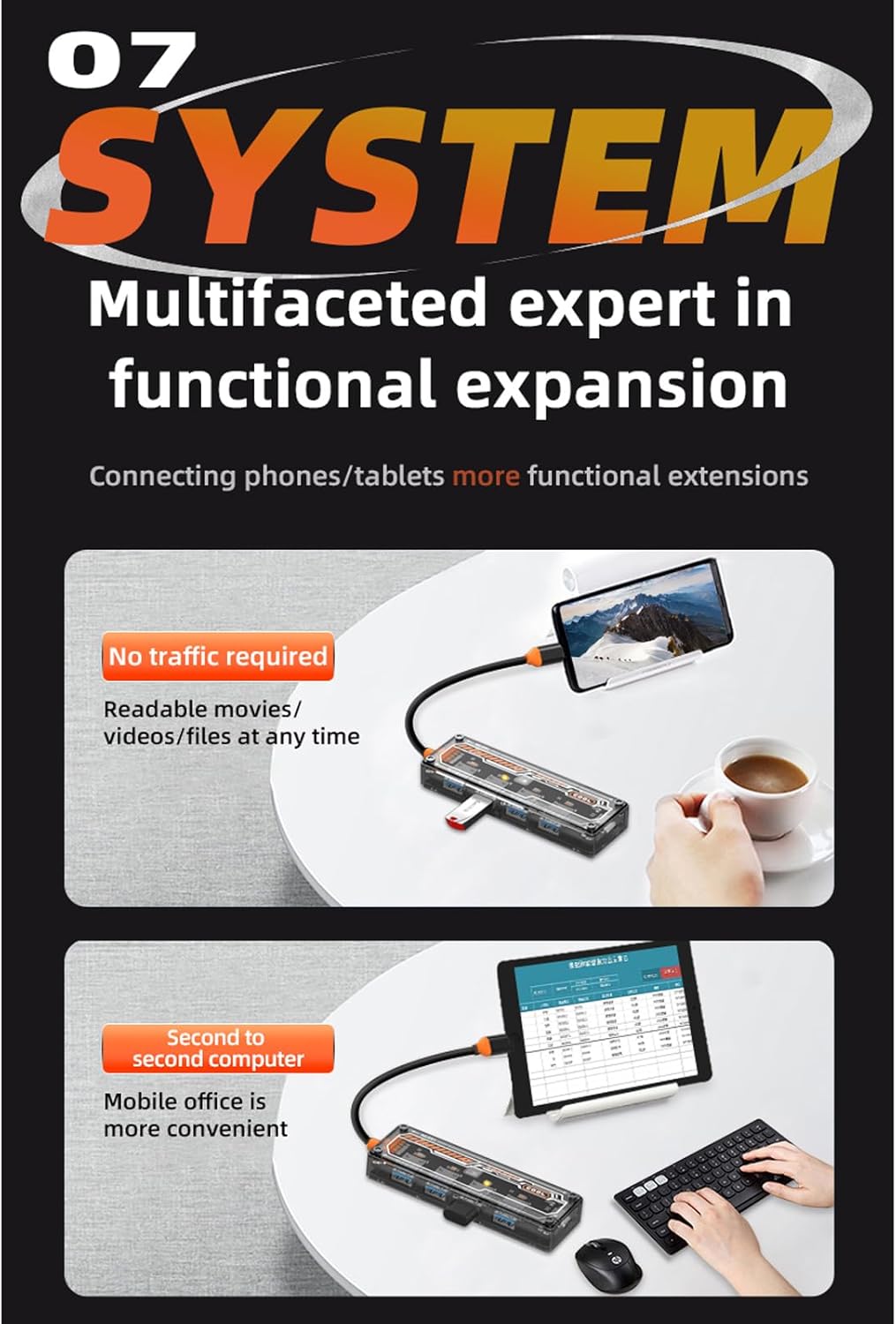 4 Ports Multi-Port USB 3.0 Hub, USB Type C to USB 3.0 4-in-1 Hub Adapter Station with a USB C Power Port for Laptop, Flash Drive, Keyboard, Mouse, Transfer Rate tp to 5Gbps