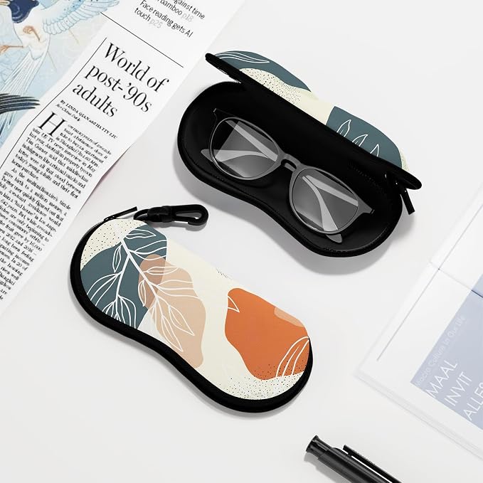 Sunglasses Soft Case, Ultra Light Portable Neoprene Zipper Glasses Case for Men Women