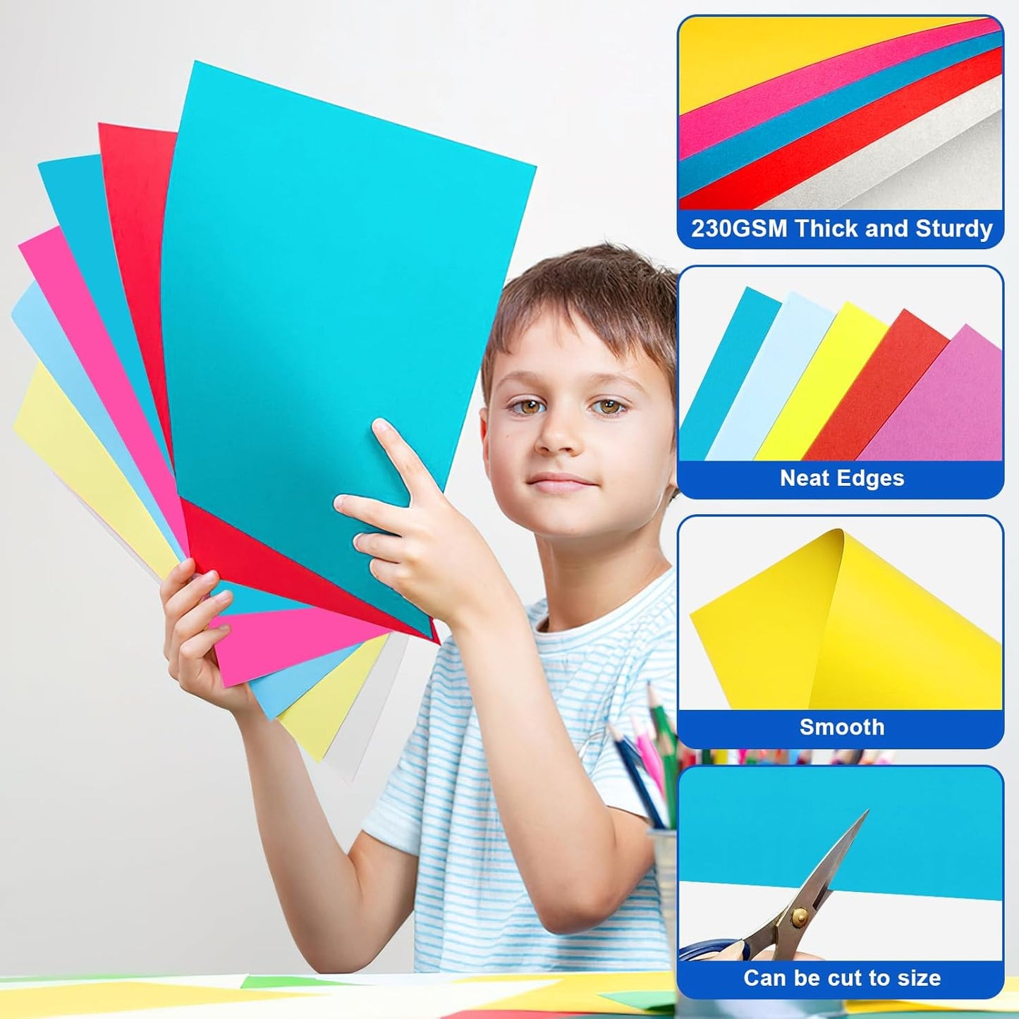 50 Pcs Poster Board Colorful Paper 14x18, ROOKEA Vision Boards Bulk Blank Graphic Display Posterboard Card Paper for Kids School Classroom Arts Craft Projects Drawing Scrapbooking